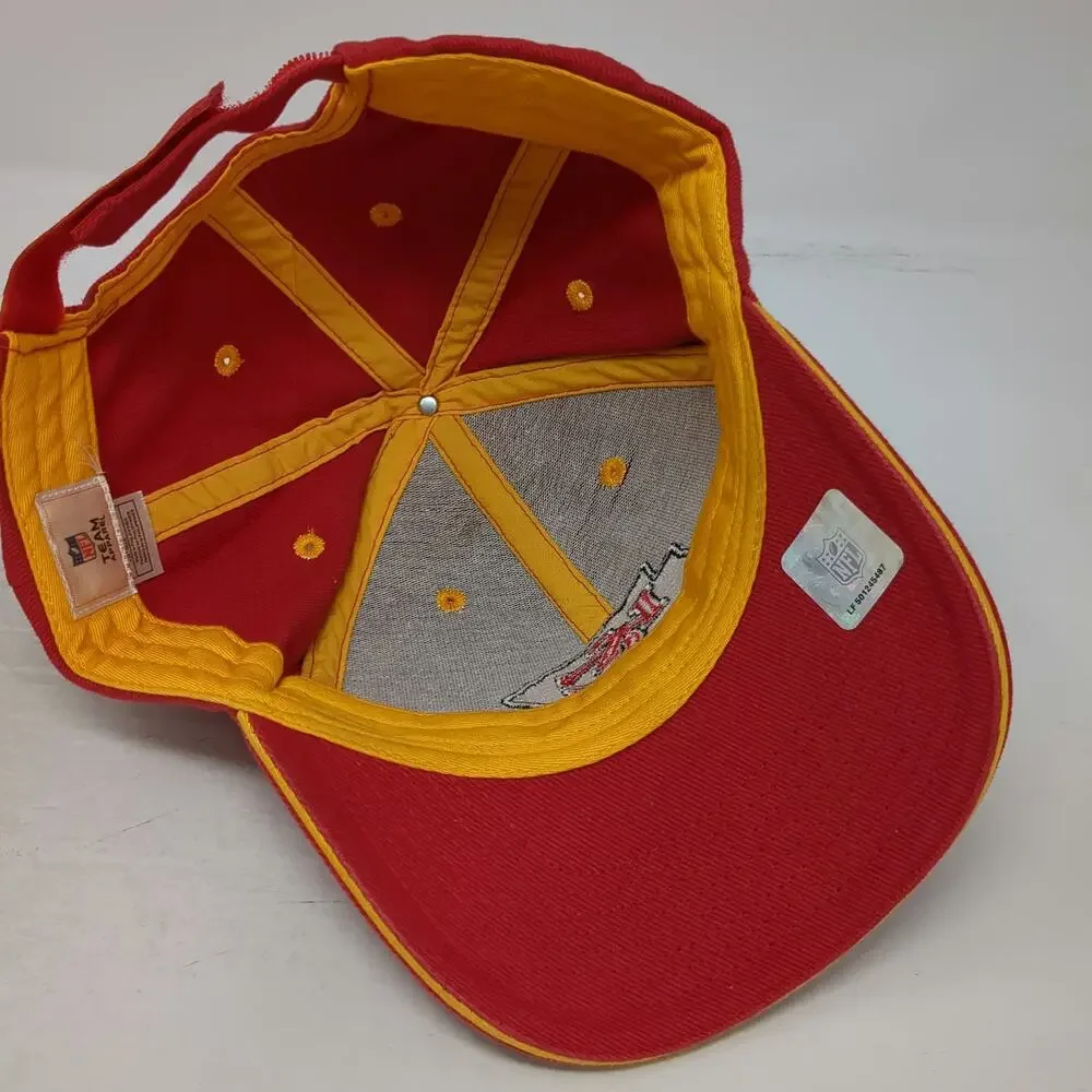 Kansas City Chiefs NFL Team Apparel Red One Size Cap Strapback Hat Yellow White
